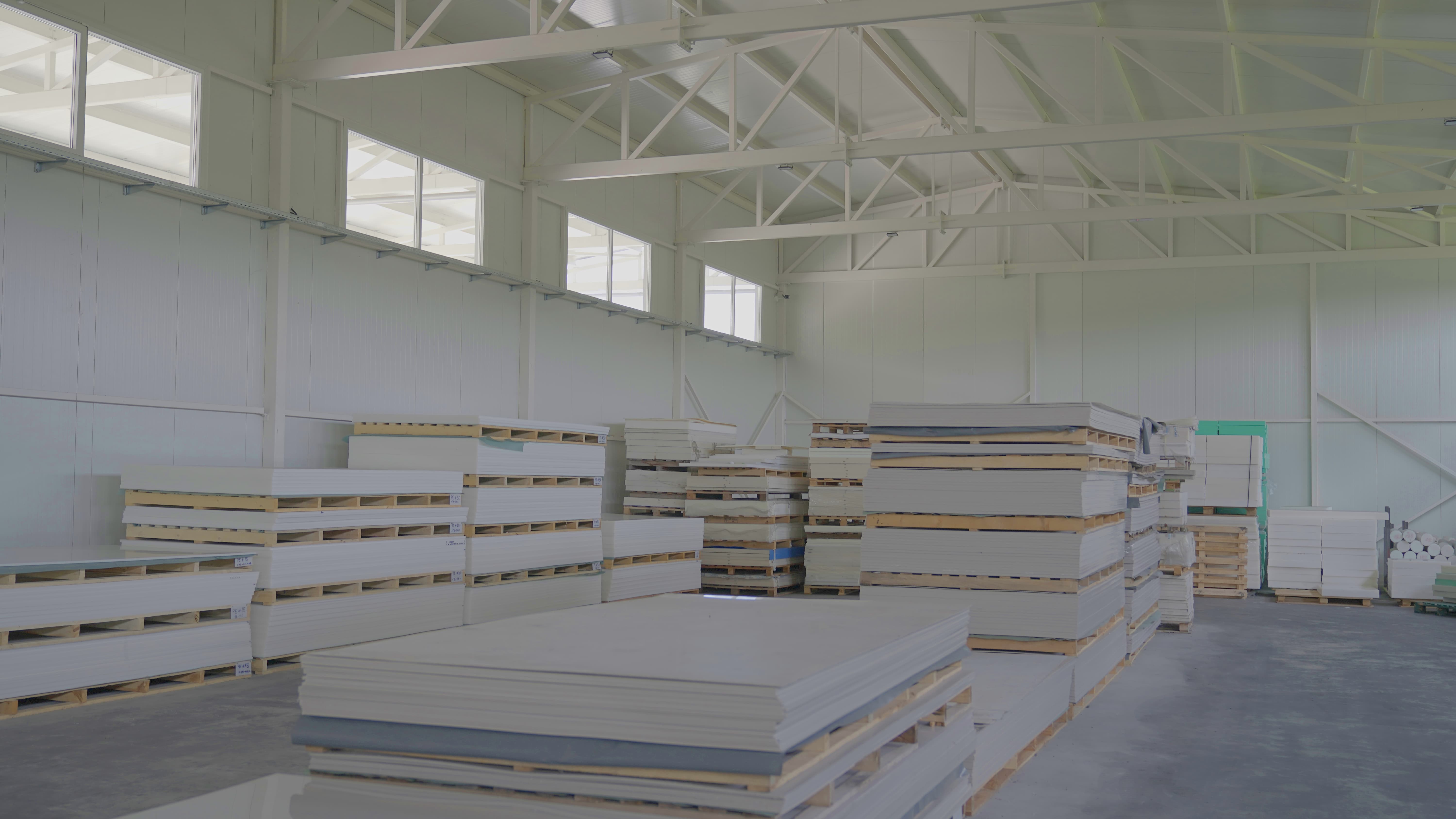 sheets stacked in the Politerm plant